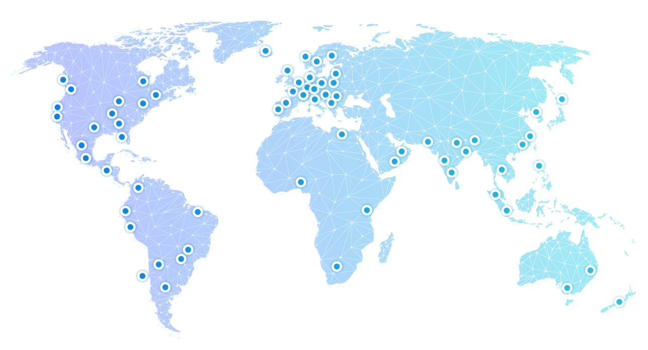 Karte der globalen Server-Infrastruktur